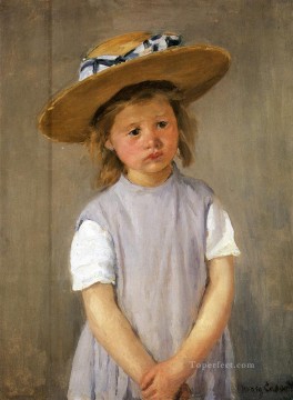  sombrero Pintura al %C3%B3leo - Niño con Sombrero de Paja madres hijos Mary Cassatt